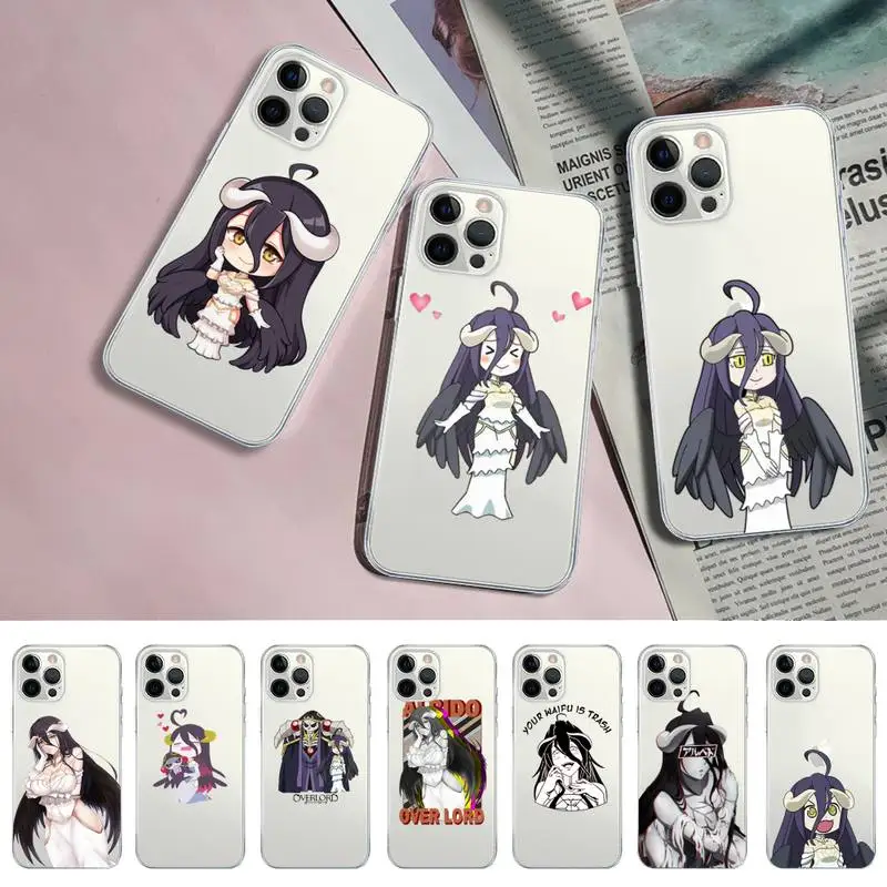 

Overlord Albedo Anime Clear Phone Case for iPhone 11 12 13 mini pro XS MAX 8 7 6 6S Plus X 5S SE 2020 XR case