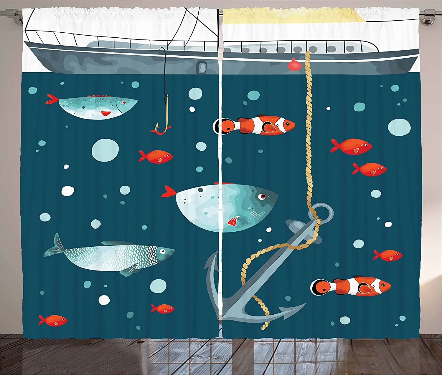 

Anchor Thermal Blackout Curtain for Living Room Bedroom Kitchen Home Hotel Coffee Decor Opaque Window Curtains