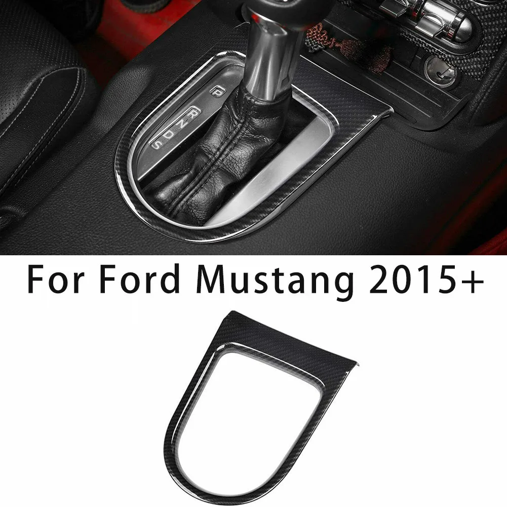 

Black Gear Shift Panel Car Carbon Fiber Style Cover DIY Decor Interior