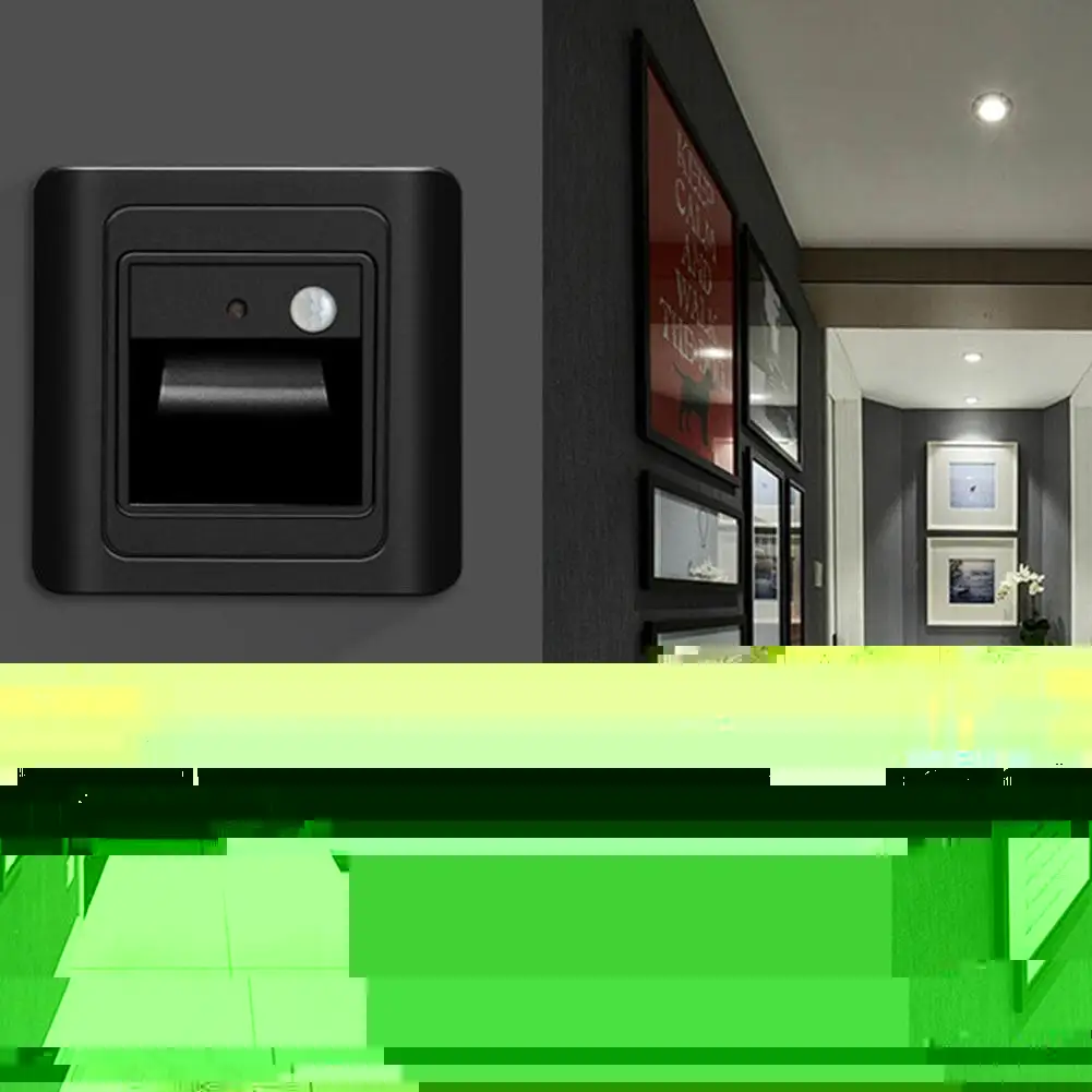 

Night Light PIR Motion Detector Sensor LED Lamp Wall Stair Light Step Recessed Bedside Lamp A6E1