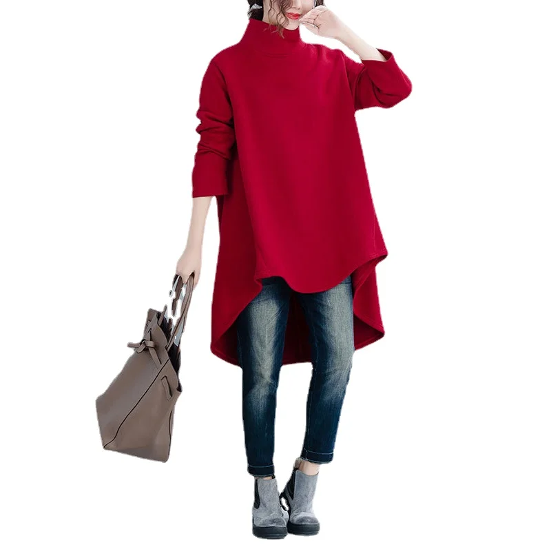 

Женские свитшоты оверсайз на осень и зиму, теплый Свободный пуловер с длинным рукавом, топы, корейские женские вязаные свитера в стиле пэчво...