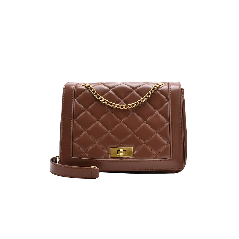 

New Luxury Shoulder Bag Vintage PU Leather Simple Fashion Chain Crossbody Women classic Trend Handbags Casual Flap Bag