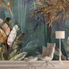 Настенные 3d обои в скандинавском стиле с тропическим лесом, листья, для гостиной, фоновые обои, бумажные фрески для домашнего декора, рулоны с кожухом