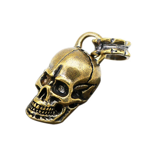 Цепочка с подвеской в виде черепа из чистой меди и латуни для мужчин | Украшения