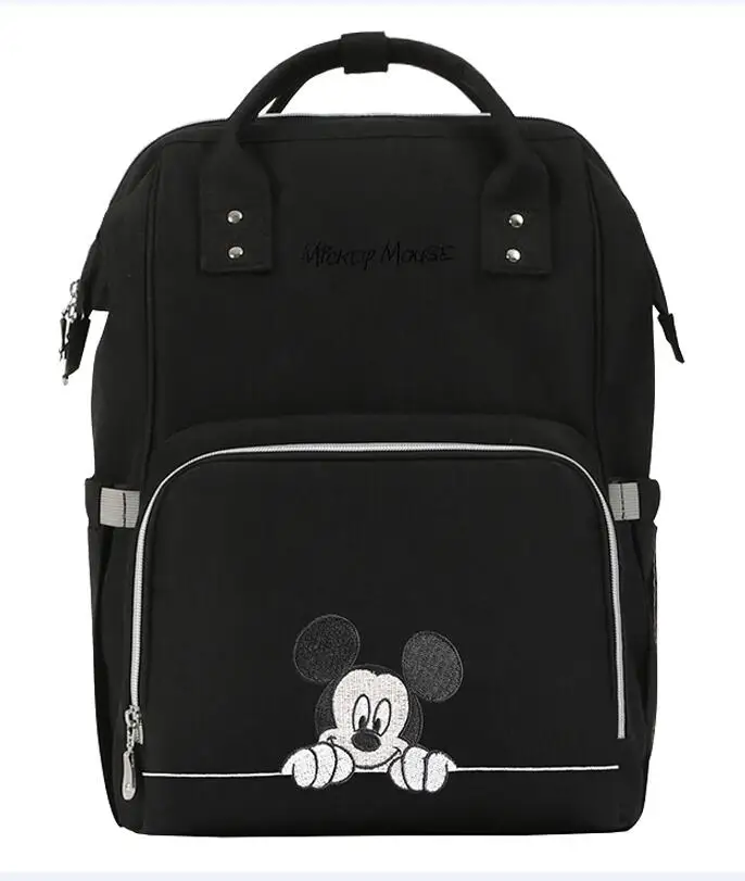 DS-02 Black Сумка Дисней, сумка для подгузников, рюкзак, USB бутылочка, подогрев, сумки для мам, Минни, Микки, сумки для подгузников, для путешествий, Оксфорд, сумка для кормления детей - Цвет: DS-02 Black