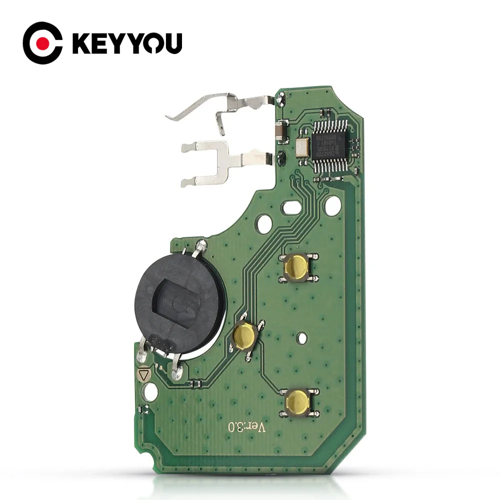 

KEYYOU 10x Remote For Renault Clio Logan Megane 2 3 Scenic 2003-2008 Smart Key Card Circuit Board 434Mhz ID46 PCF7947 Chip 3 BTN