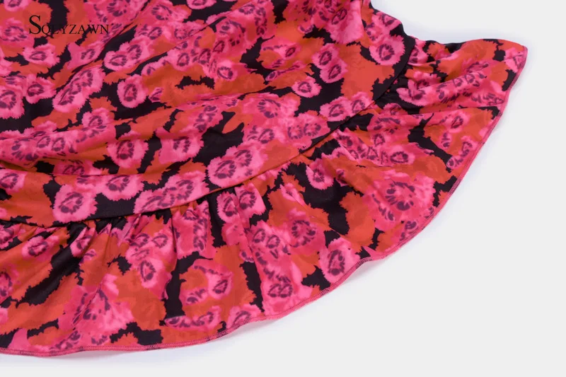 Женский корейский цветочный принт розовый комплект из двух предметов с юбкой