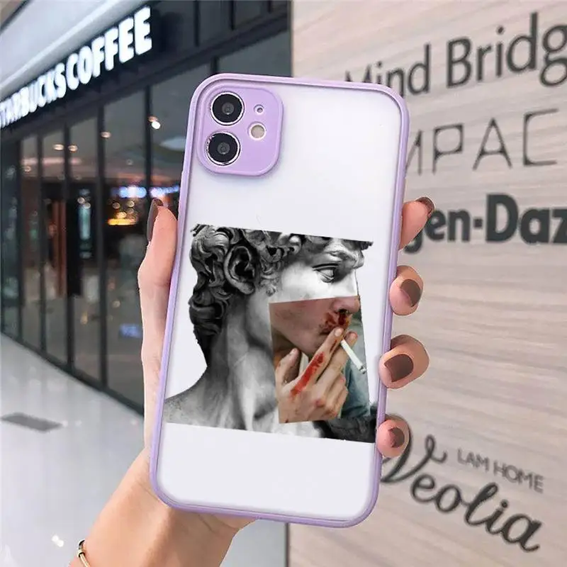 

David Statue Abstract Art Phone Cases matte transparent For iphone 7 8 11 12 plus mini x xs xr pro max cover