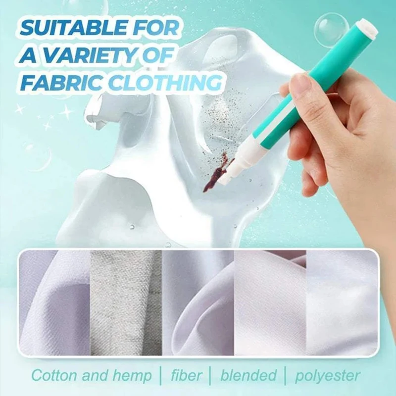 

Portable Emergency Stain Removal Pen Fast Stain Removing Clear Liquid Safe to Cloth Fabric for Most Cloth & Stain 9ml TS2