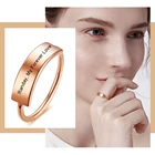 Маленькое женское кольцо с гравировкой, розовое золото, нержавеющая сталь, очаровательное, персонализированное, мизиновое кольцо, подарки для влюбленных