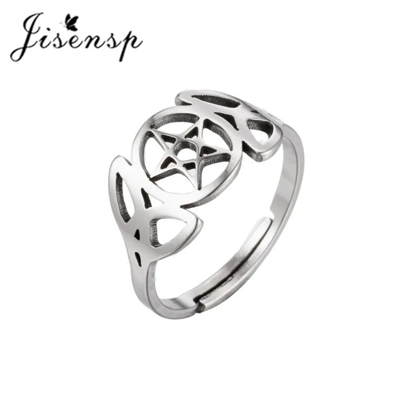 Jisensp кольца на палец из нержавеющей стали винтажный символ Соломона пентаграмма