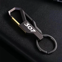 laser engraving style car keychain metal alloy buckle waist car key chain car logo key chain accessories for peugeot 307 2015 17