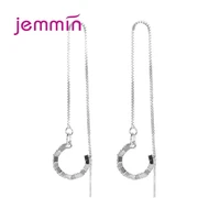 925 sterling silver simple crystal engagement drop earrings for women girls 2021 trend fashion jewelry wholesale