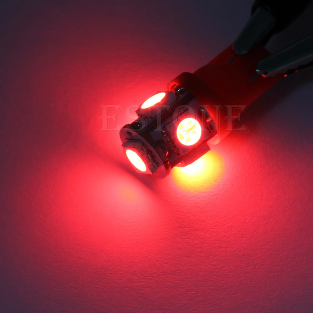 T10 5050 5 светодиодный SMD 194 168 W5W красный ксеноновый светильник Wedge Bulb Автомобильный