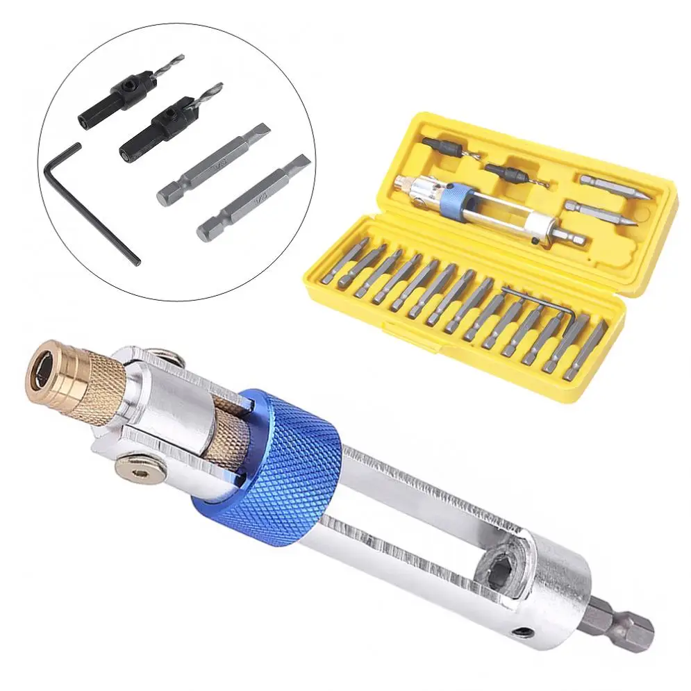 

20pcs/lot Bits Multi-functional High-speed Steel Double Use Hand Screwdriver Head Countersunk Head Drill with Storage Box