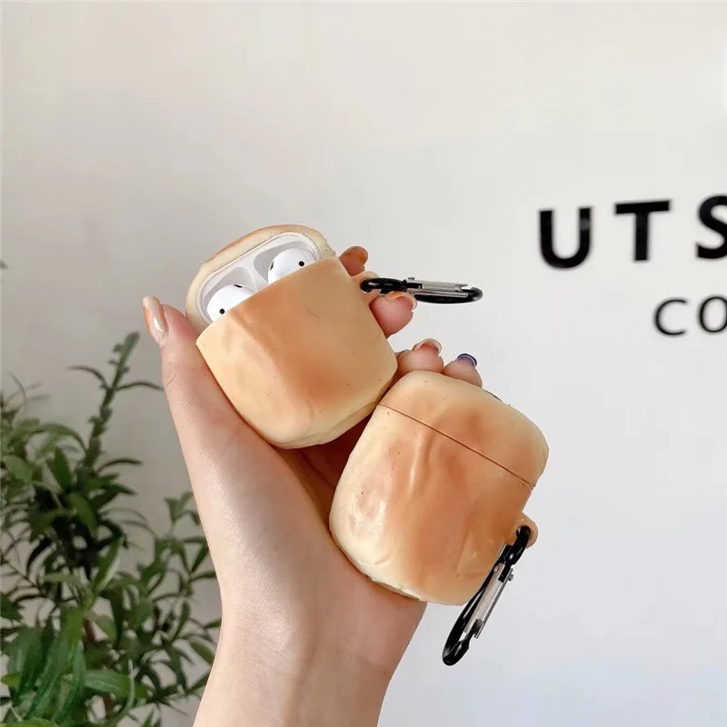 

Реалистичный чехол для Apple AirPods 1 и 2 с рисунком хлеба, аксессуары для IPhone, чехол для Airpod, чехол для Air Pods