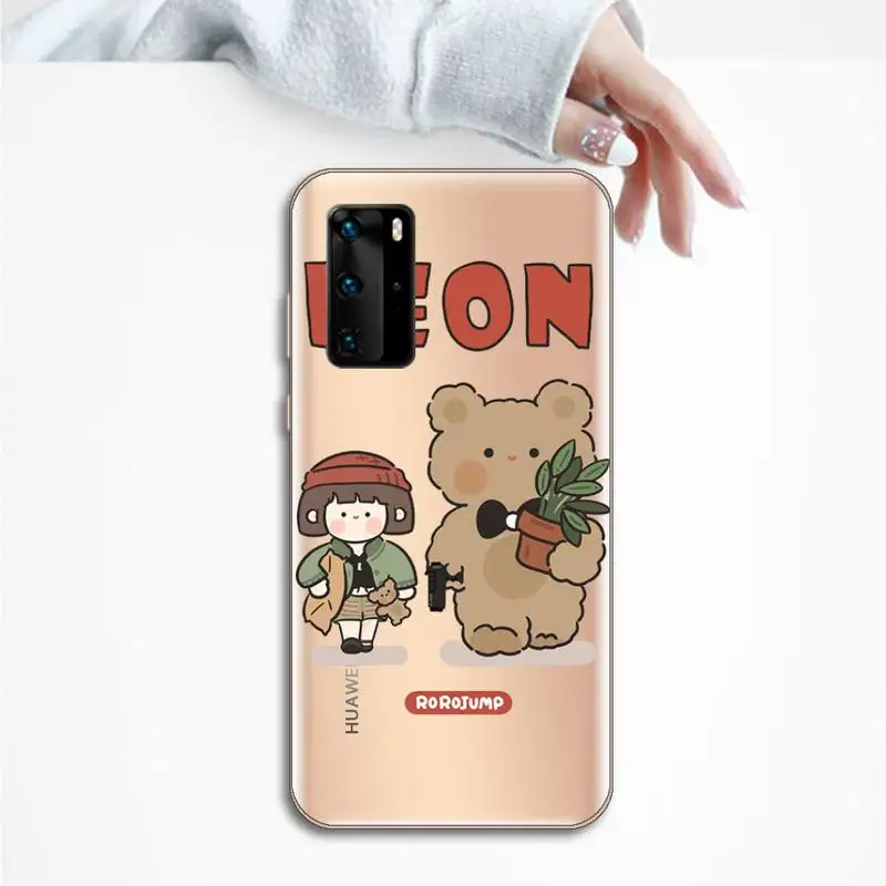 

Cute anime girl snacks Phone Case Transparent for Huawei P20 P30 P40 lite pro P smart 2019 honor 8x 10i
