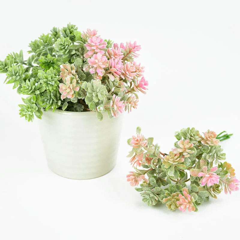 

6 Bouquet Artificial Succulents Fake Faux Flowers Mini Simulated Floral Wedding Party Home Garden DIY Plants Decoration Supplies