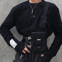 tactical vest streetwear bag for men hip hop chest rig waist bag adjustable multiple pockets canvas mens waist pack chest bags