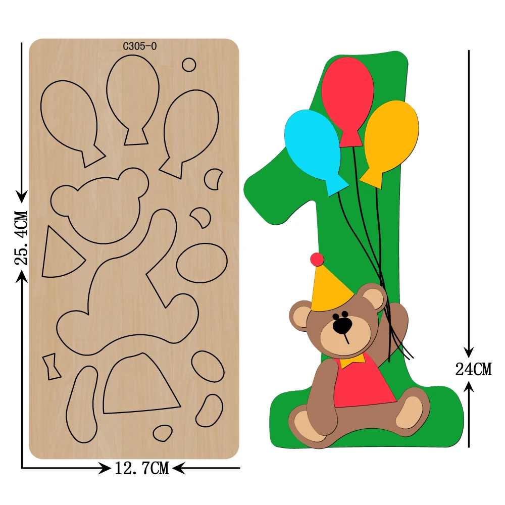 Новый день рождения цифры расположение медведя деревянные штампы для