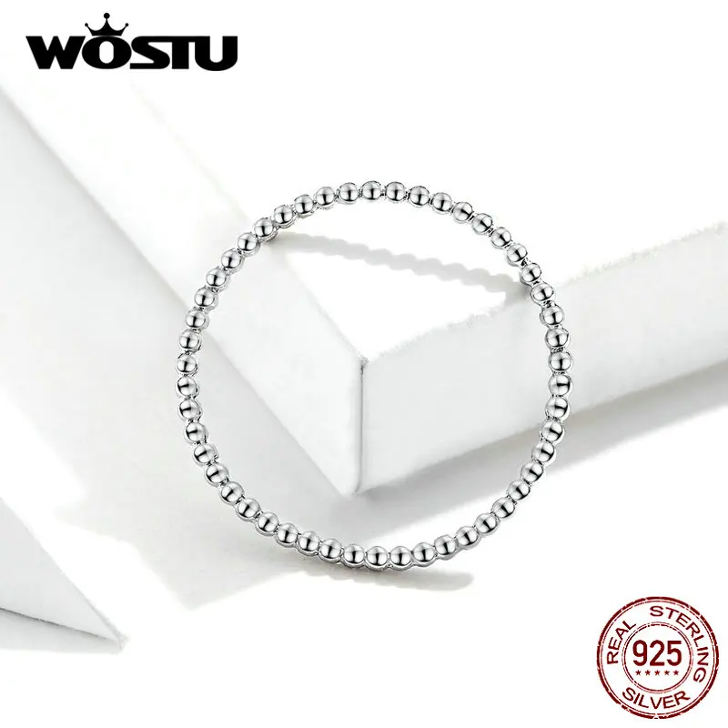 WOSTU Настоящее 925 пробы, серебряные кольца, дизайн, простые и стильные кольца в форме, горячая мода, S925 ювелирные изделия BKR574