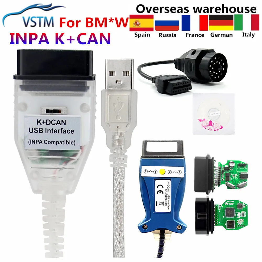 Полный чип для BMW INPA K DCAN + CAN FTDI USB диагностический интерфейс совместим с серии