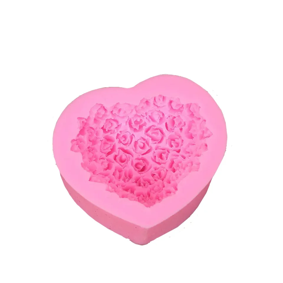 Силиконовая форма для торта в форме сердца помадка розы подарок на день Святого