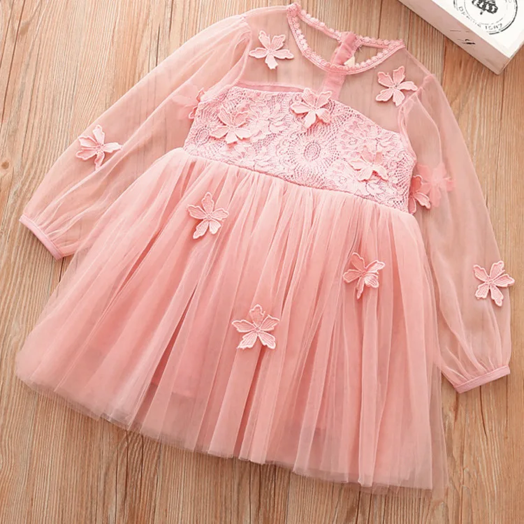 

Новинка 2021, летнее платье для девушек с цветочным сетчатым платьем и платье принцессы