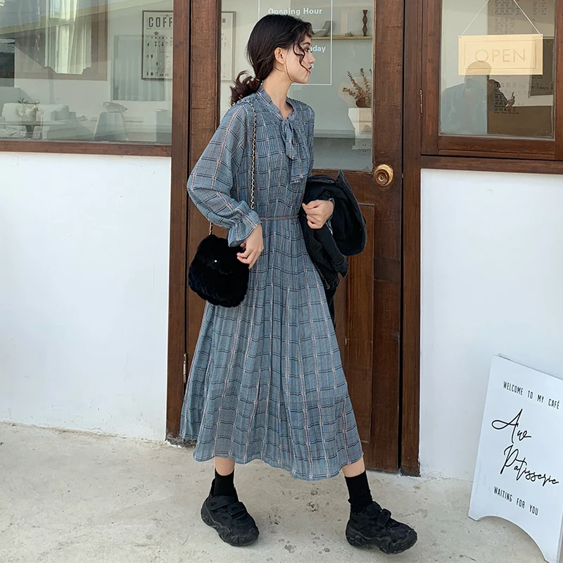 

Женское шифоновое платье в горошек, длинное винтажное офисное платье с цветочным принтом, весна-осень 2020