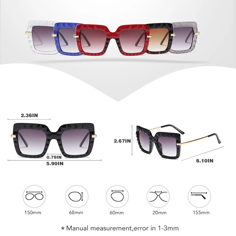 Королевский Девушка квадратные женские очки от солнца негабаритные
