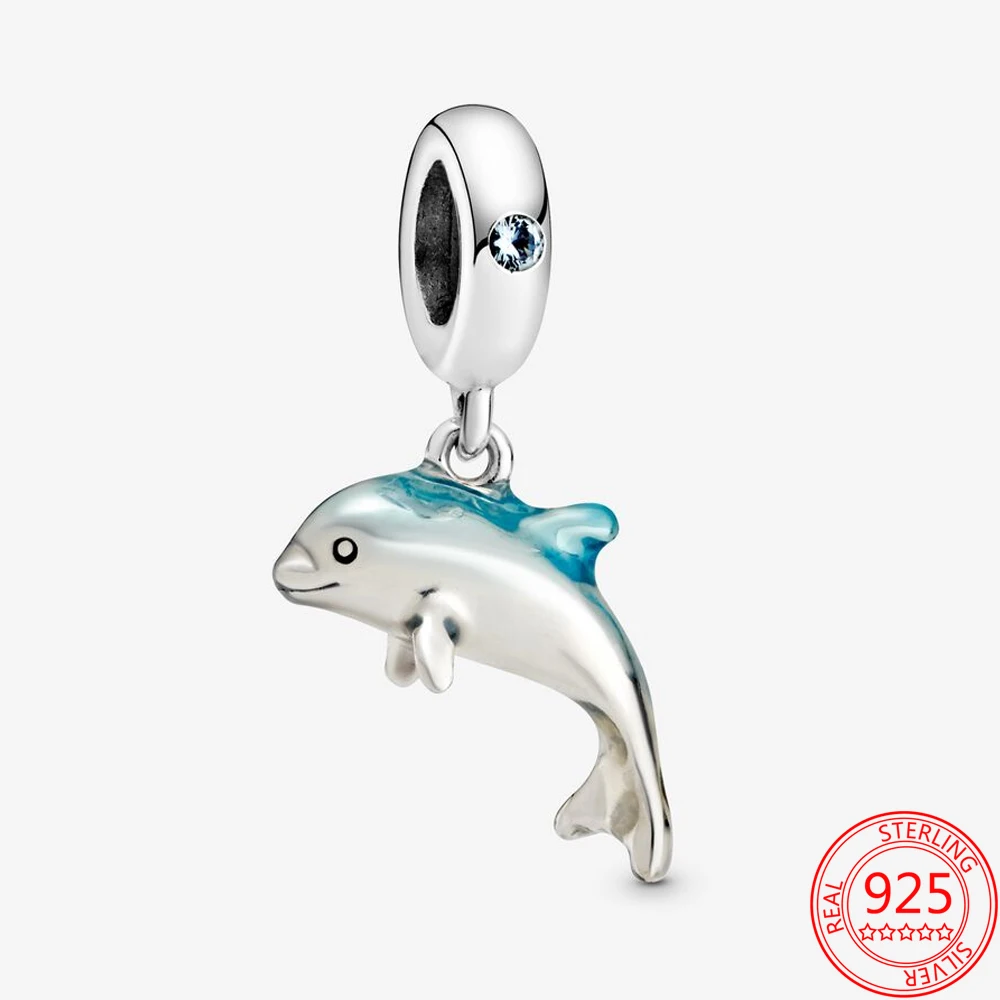 

Подвеска в виде дельфина из серебра 100% пробы, подходит для браслета Пандоры
