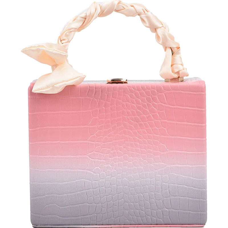 

Pattern Ribbon Tote Box Bag Alligator 2021 Nw Qquality PU Leather Women's Designer Handbag Luxury Brand Shoulder Messenger Bag