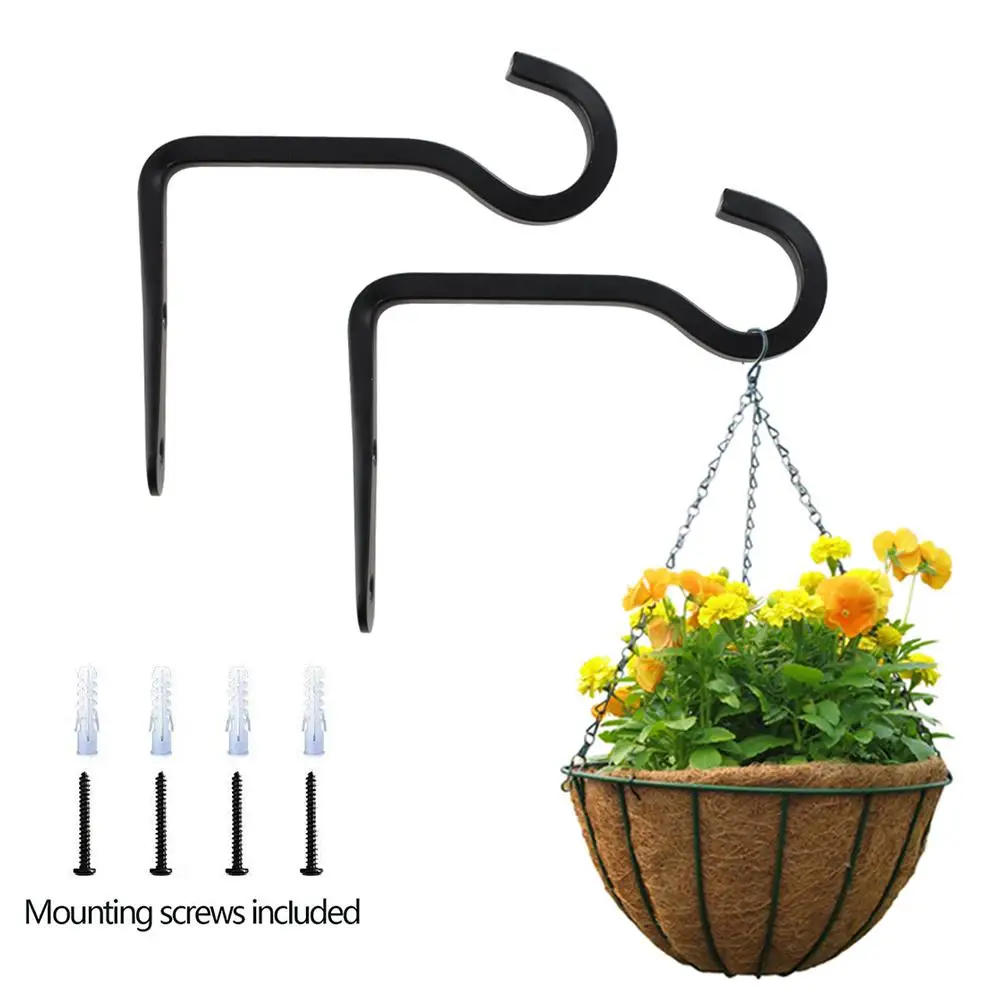 

2 pcs Plant Hanger Bracket Iron Heavy-Duty Hooks for Plant Hangers Lights Bird Feeder and Artworks Indoor Outdoor Decor