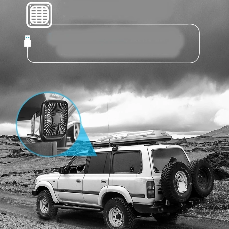 Автомобильный кулер Baseus складной тихий вентилятор для заднего сиденья