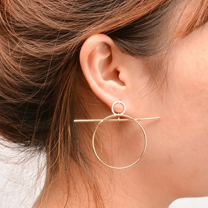 

Vintage European Simple Style Aros Big Round Circle Hoop Earrings for Women Geometric Ear Hoops Earing Brincos Gift