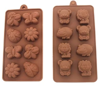 non stick candy jelly molds chocolate molds soap molds silicone baking molds forest cute theme happy bear lion more fun toy kids
