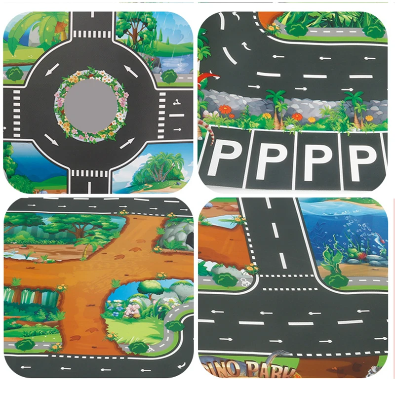 

Children Toy Game Mat Dinosaur World Map Toy Model Game Mat Traffic Sign Kids Girls Boys Play Mats Animal Models Toys
