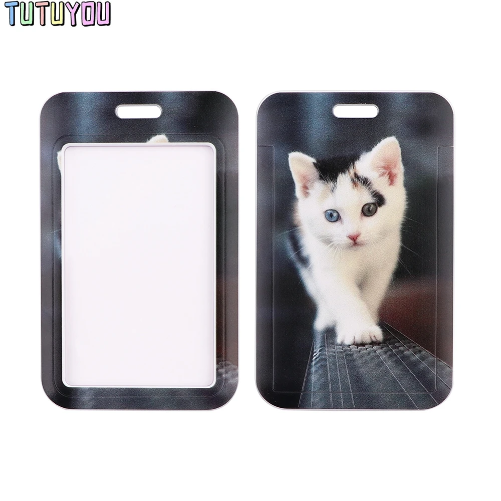 

1pcs PC3040 Cute Animal Cat Card Holder ID Holder Bus Card Holder Staff Card Hang Rope Lariat Lanyard For Friend Child