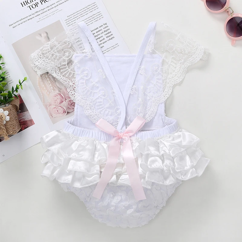 Банвель Детская летняя одежда новорожденный младенец девочка кружева с открытой