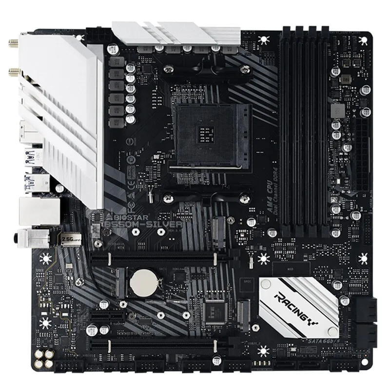 Verkauf Micro-ATX WiFi 6 PCIe M.2 4,0 AMD B550 Buchse AM4 Motherboard Für BIOSTAR B550M-SILVER Unterstützung Ryzen 5900X 5800X 3700X 3600X CPU