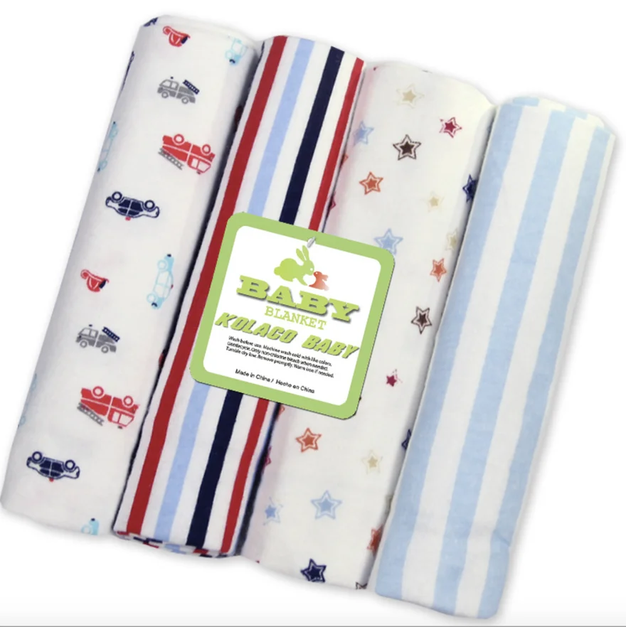 

4pcs/lot newborn baby bed sheet bedding set 76x76cm for newborn crib sheets cot linen 100% cotton Flannel printing baby blanket