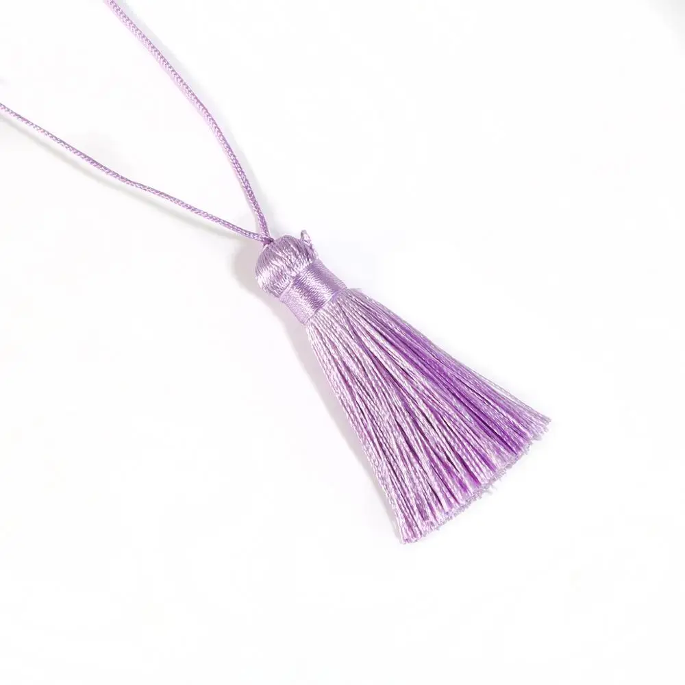 Light Purple 1 шт. Новое поступление 55 мм многоцветные шелковые кисточки/серьги аксессуары/ювелирные изделия для рукоделия - Цвет: Light Purple