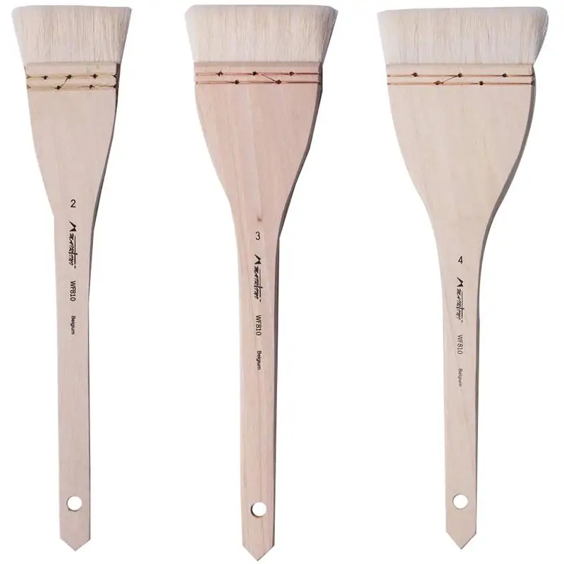 

3PCS Portable Hand Drawing Wool Brushes Oil Paint Brushes Practical Wall Painting Brushes Black