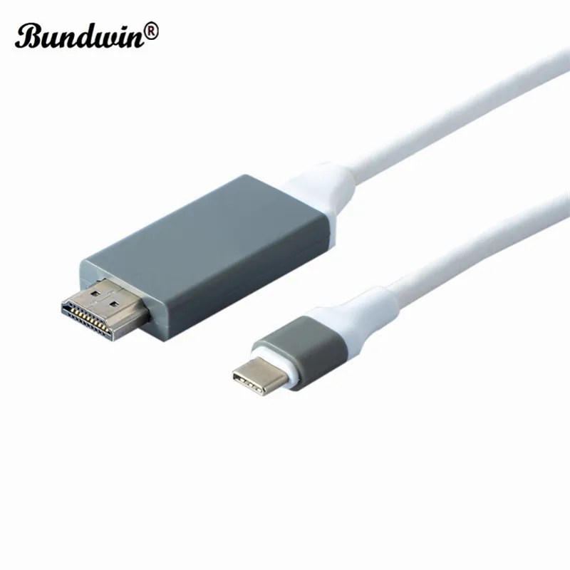 Bundwin Кабель с разъемом типа C USB 3 1 к совместимому HDMI кабель 4K 2 м USB-C HDTV конвертер