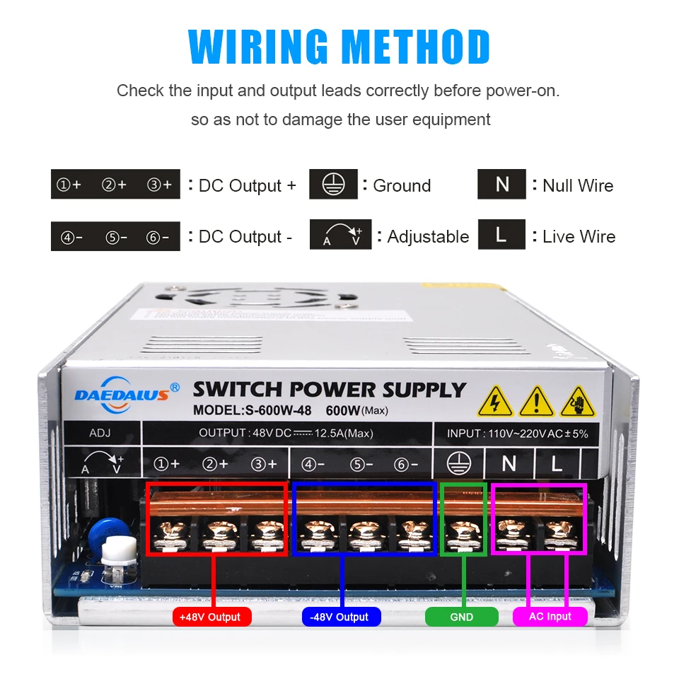 Импульсный источник питания Daedalus постоянный ток напряжение 48 В 500 Вт 600 шпинделя А