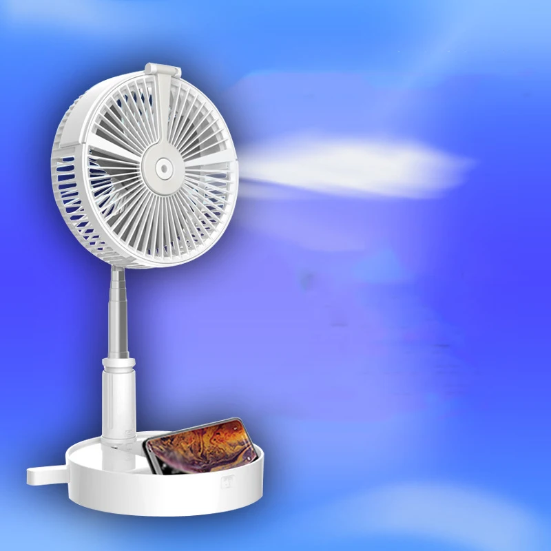 

Folding Telescopic Mini Fan USB Rechargeable Student Portable Lamp Humidifier Fans Desktop Large Wind Battery