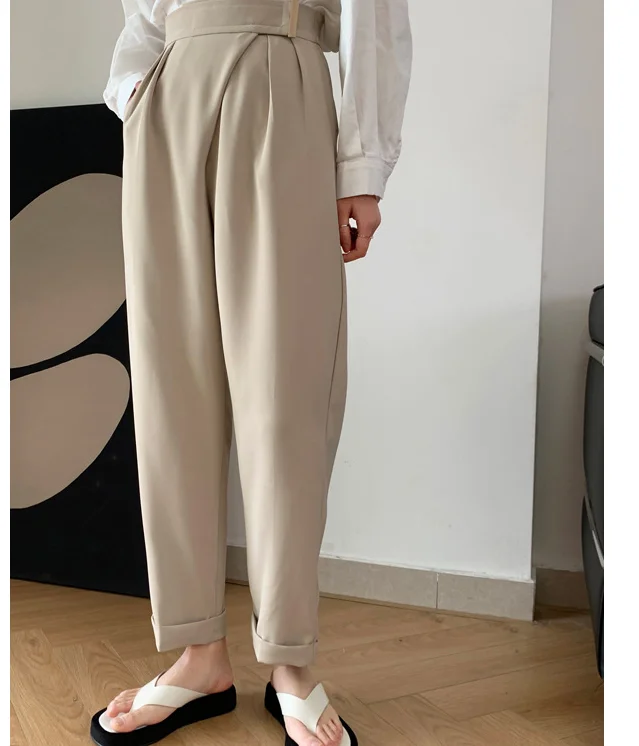 

2021 повседневные шикарные офисные костюм из плотной ткани штаны с эластичной резинкой на талии; Детские застежкой-липучкой женские брюки ве...