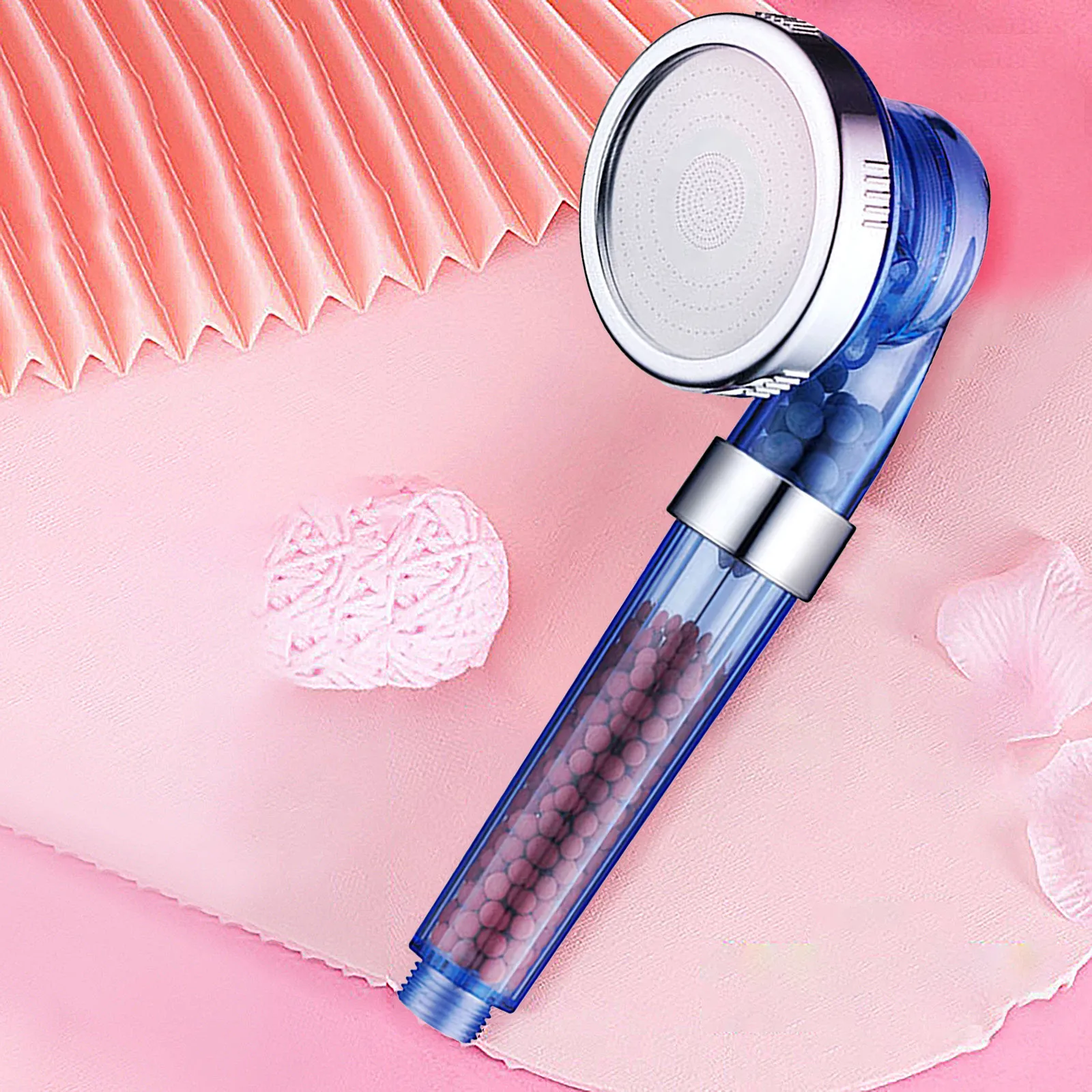 

Home Bathroom Spa Shower Head With Switch On/off Button High Pressure Anion Filter Bath Head Water Saving Shower FFT