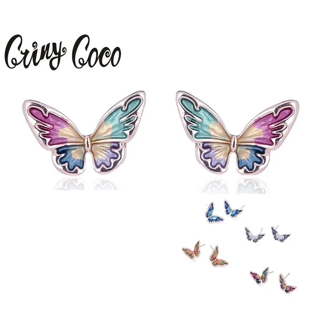 Симпатичный дизайн красочные серьги бабочки 2020 новые модные гвоздики для женщин