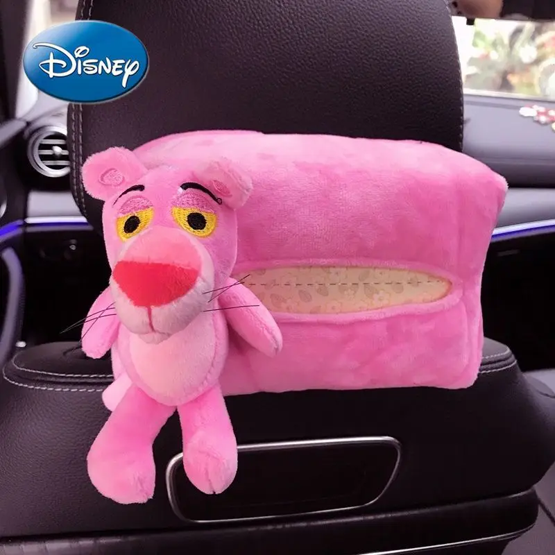 

Disney Fashion Cute Cartoon Naughty Pink Panther Car Interior Headrest Armrest Box Cushion Waist Car General Decorations